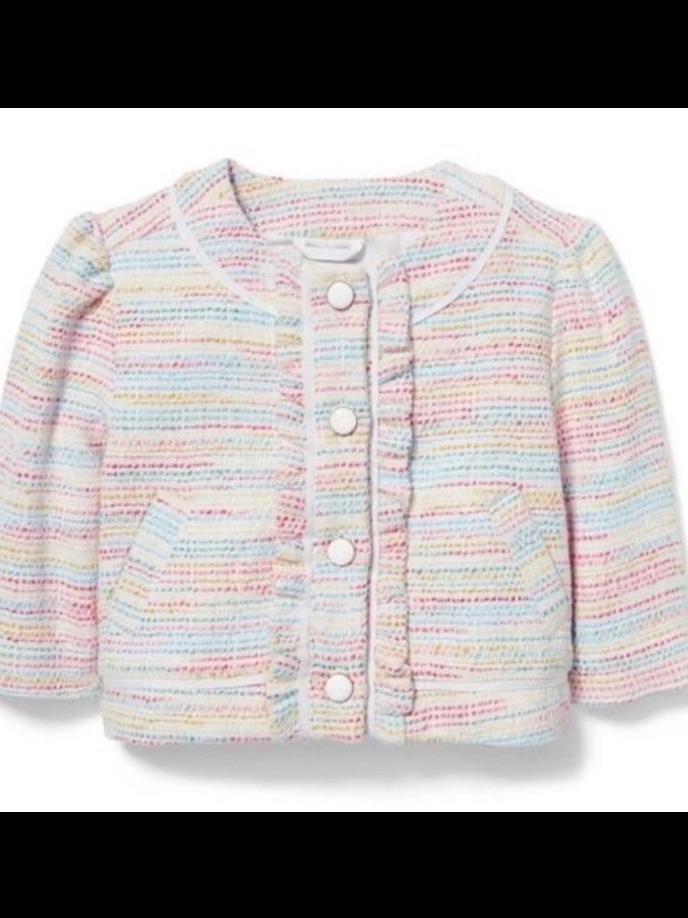 NWT Janie and Jack Little Girl Pastel Tweed Suit Jacket Size Small